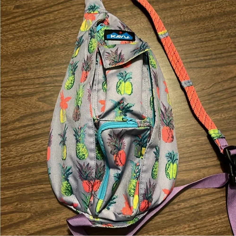 KAVU Pineapple Mini Rope Sling Pack Bag